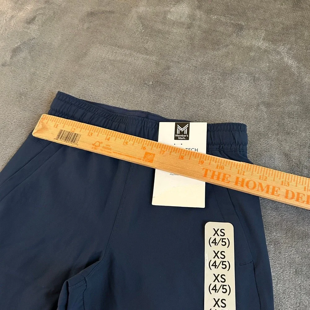 Member's Mark Woven Tech Jogger Pants Zipper Pocket Blue Youth XS‎ (4/5) NWT